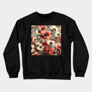 anemone and poppy flower pattern 6 Crewneck Sweatshirt